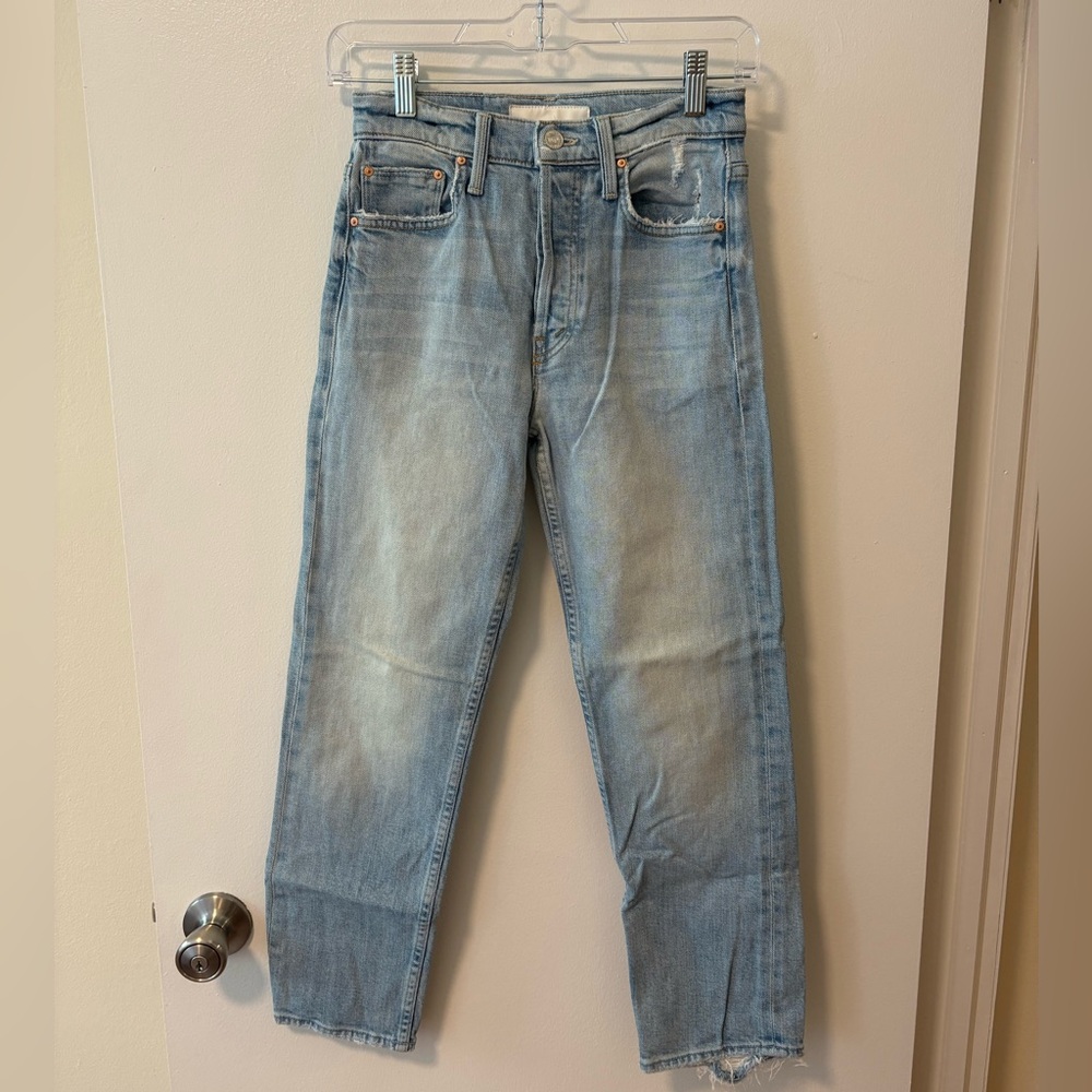 MOTHER Faded Blue Denim Jeans